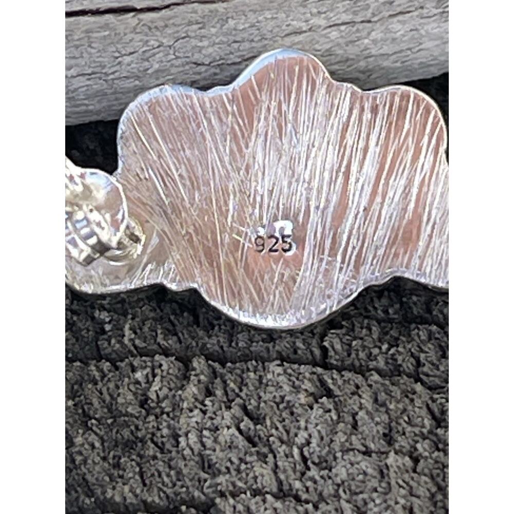 Turquoise Cluster Earrings Sterling Silver Southwestern Native Style Statement - Picture 8 of 11